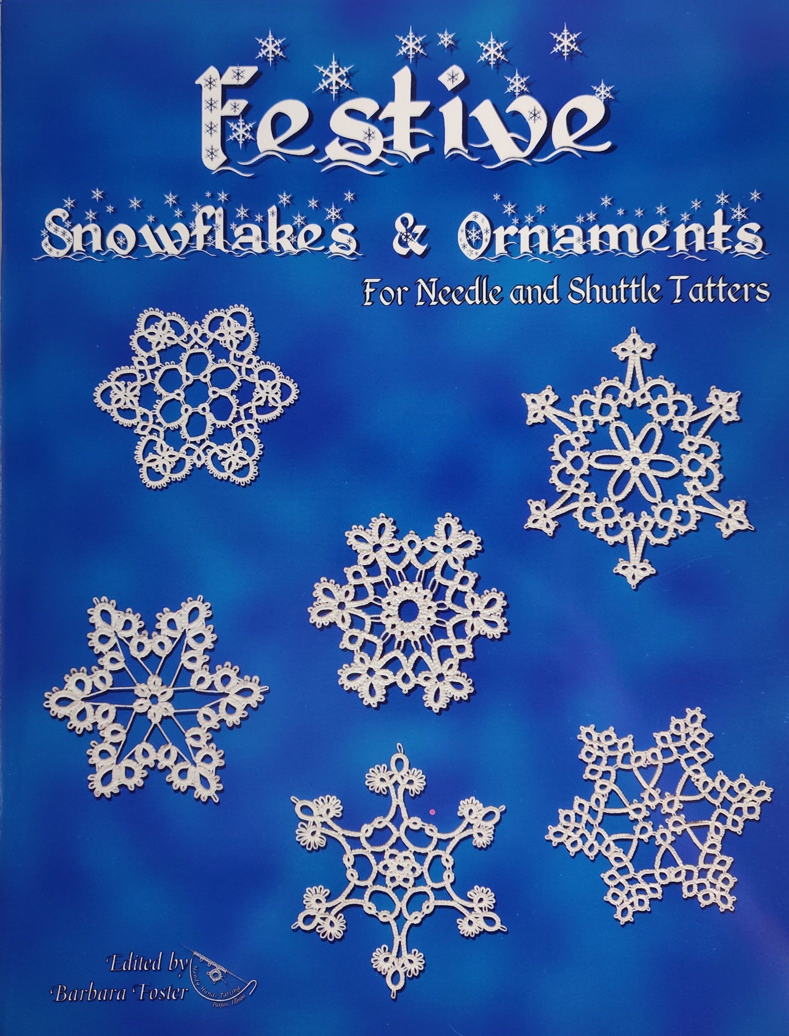 Festive snowflakes and ornaments